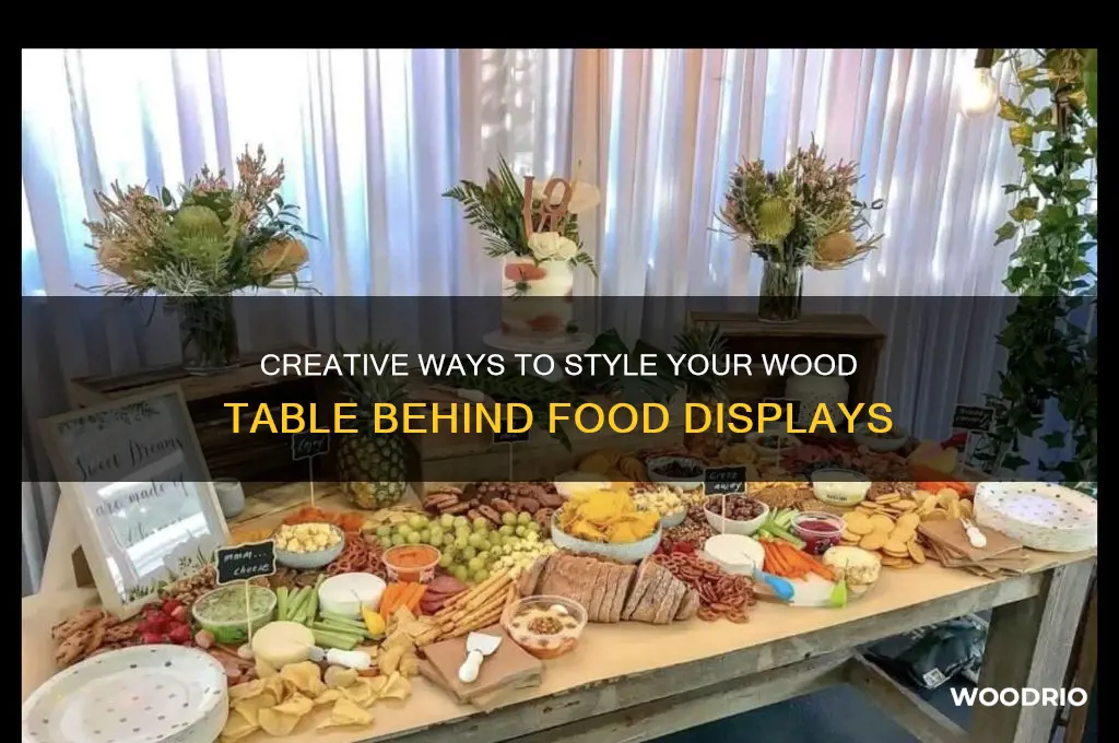 how to put wood table behind food