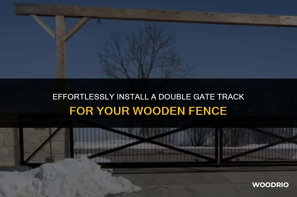 how to put wooden fence double gate on a track