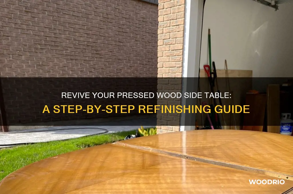 how to refinish a pressed wood side table