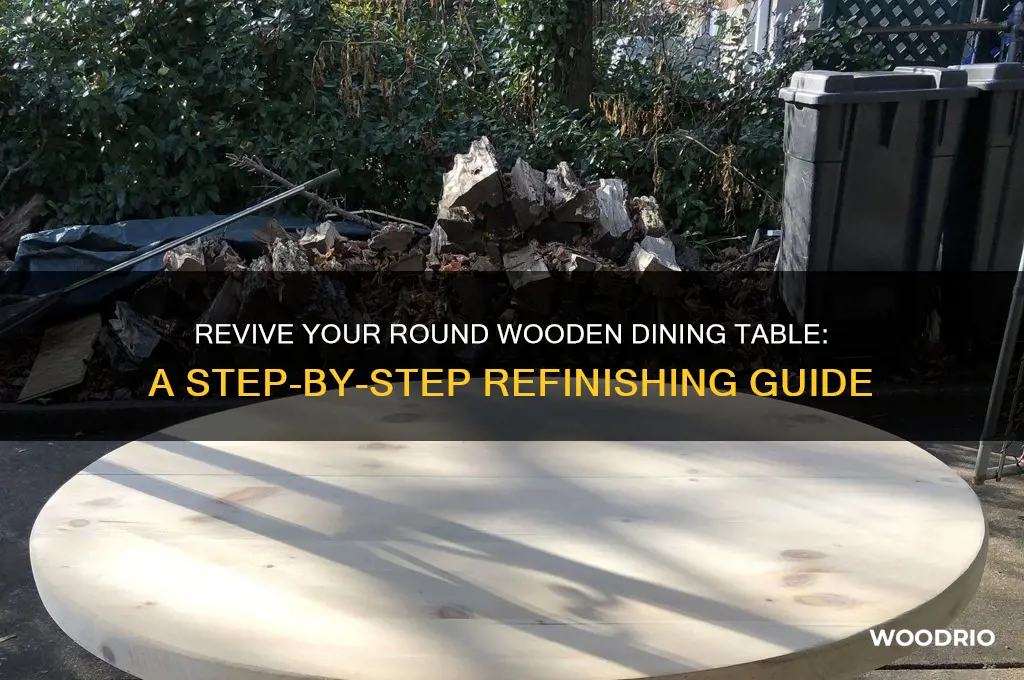 how to refinish a round wooden dining table
