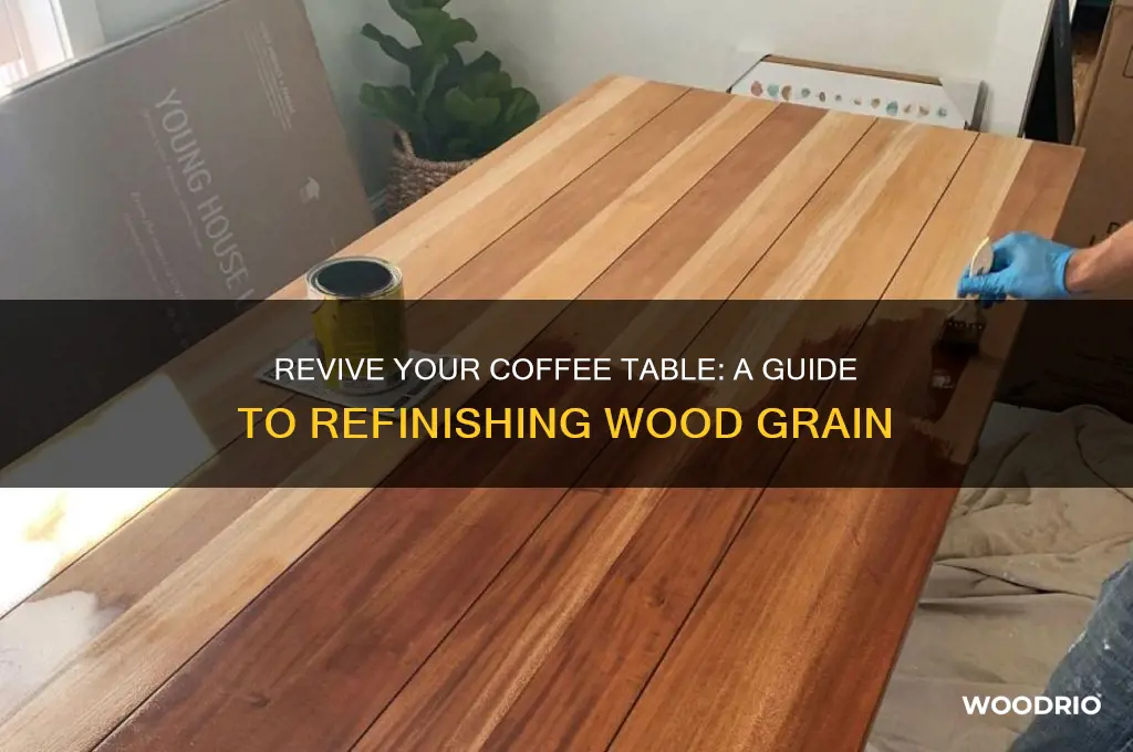 how to refinish a wood grain coffee table