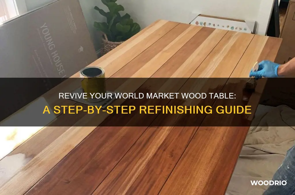 how to refinish a world market wood table