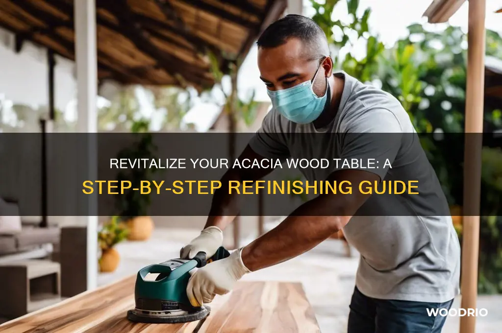 how to refinish acacia wood table