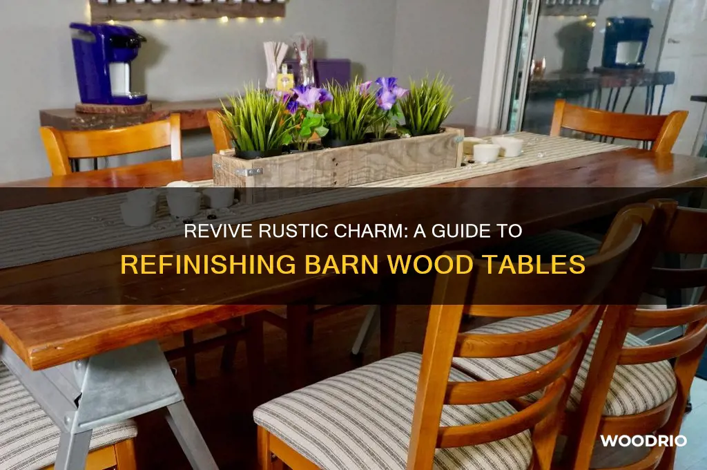 how to refinish barn wood table