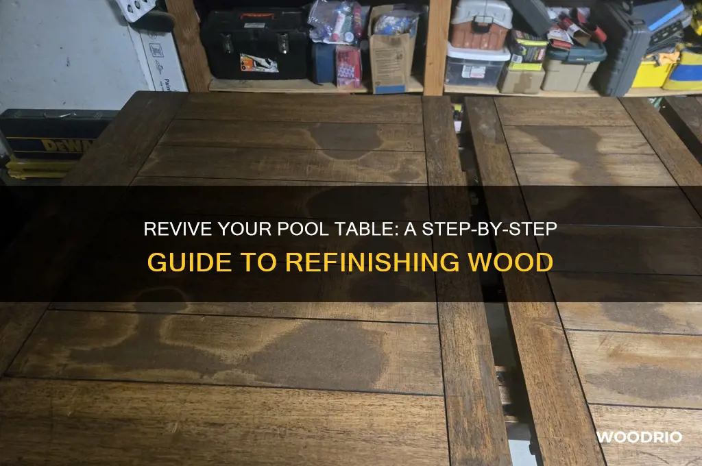 how to refinish pool table wood