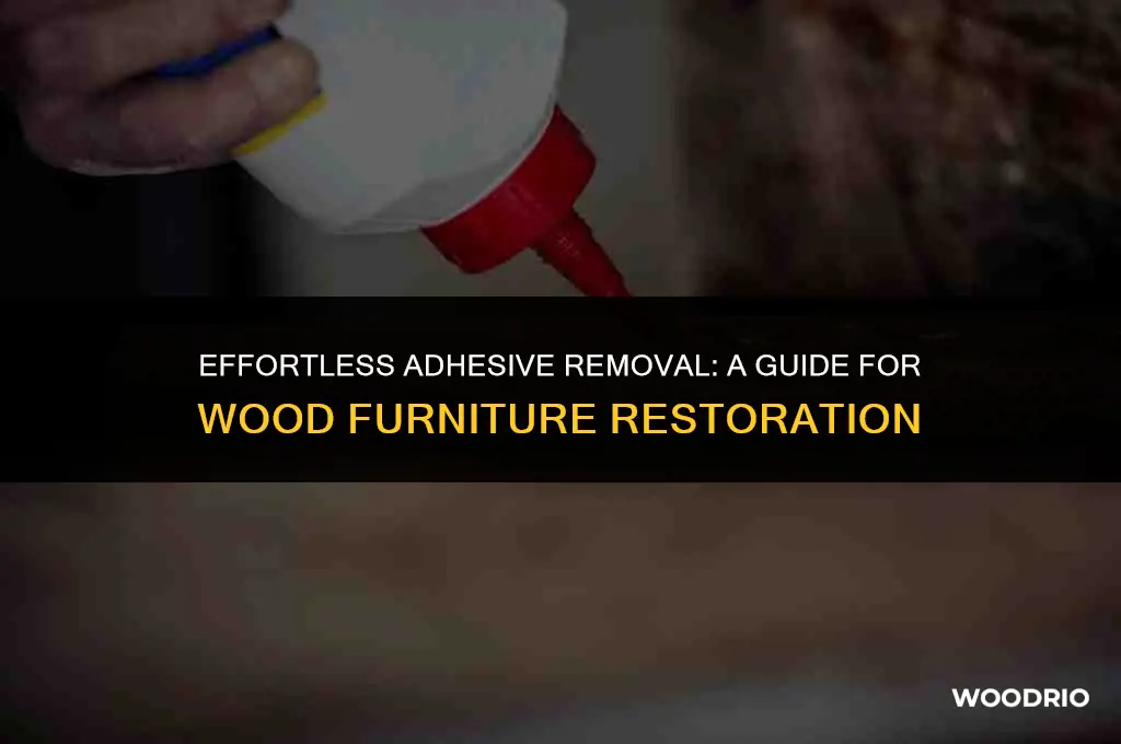 how to remove adhesive from wood furniture