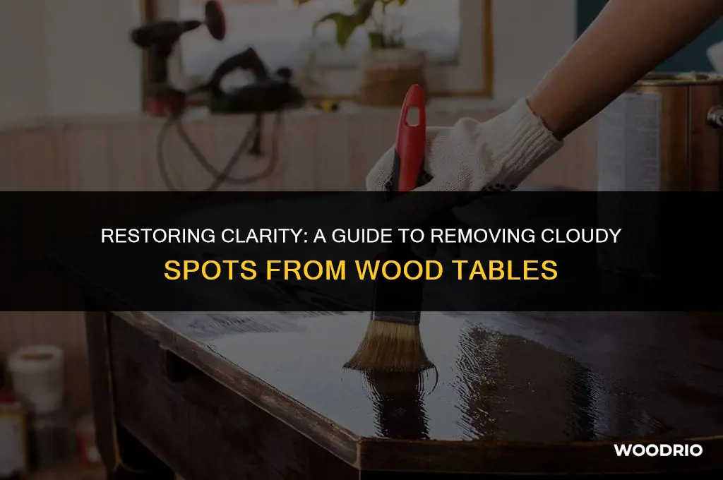 how to remove cloudy spots from wood table