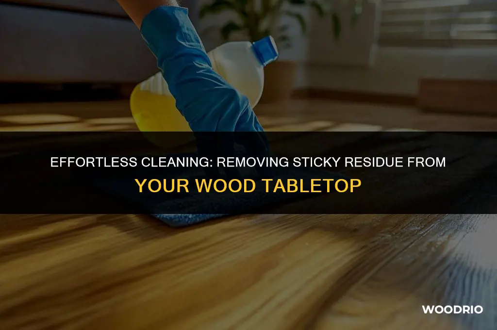 how to remove sticky residue from wood table top