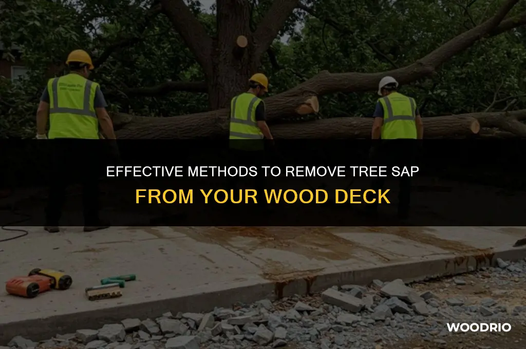 how to remove tree sap from wood deck