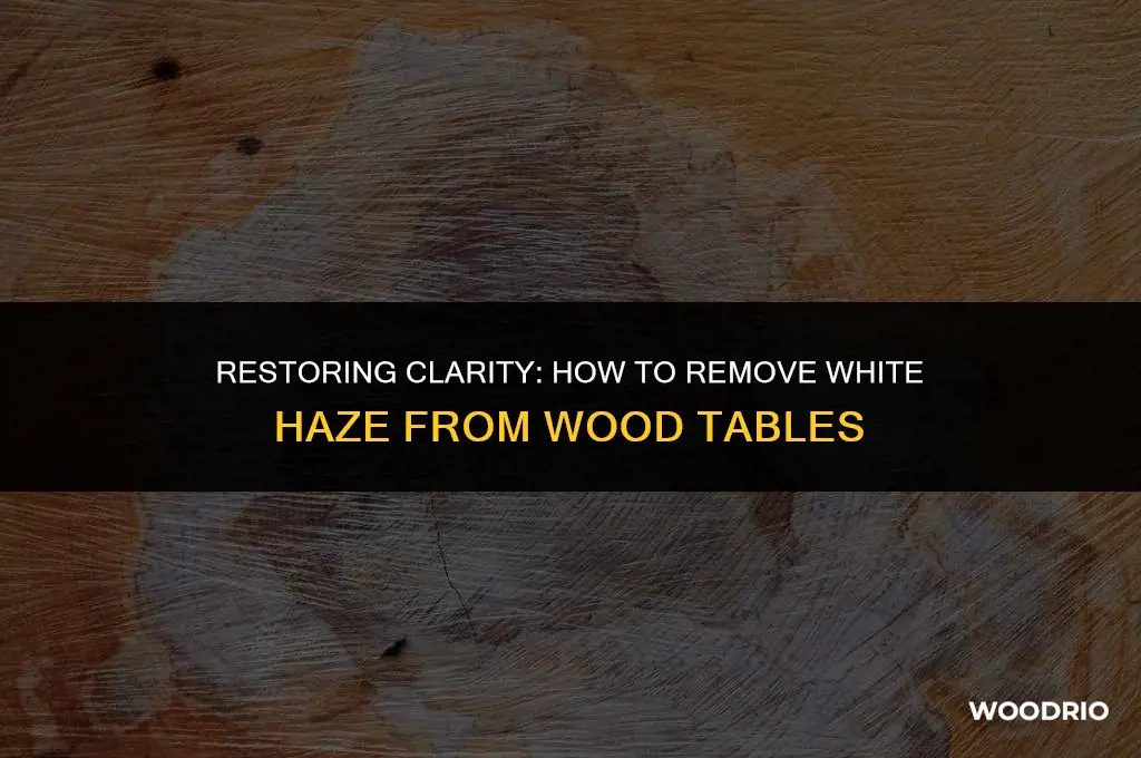 how to remove white haze from wood table