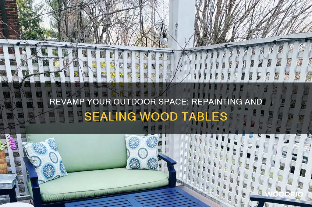 how to repaint a wood table and seal for outdoors