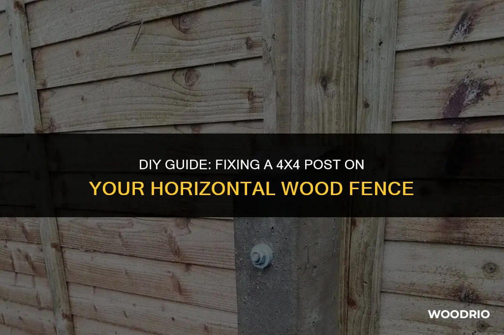 how to repair 4x4 post on horizontal wood fence