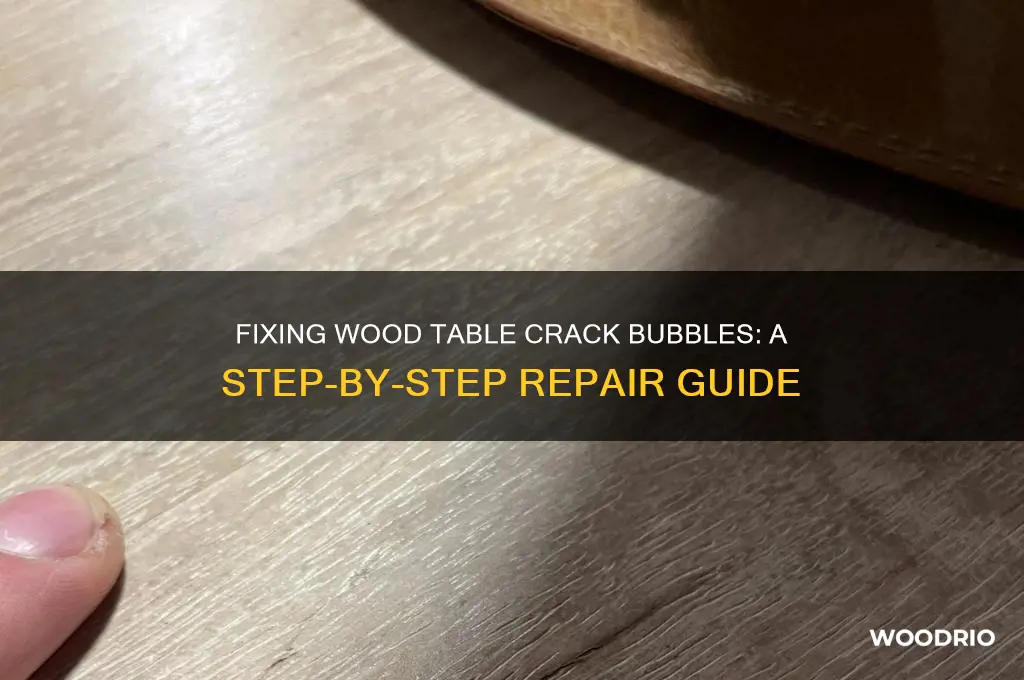 how to repair a crack bubble in wood table