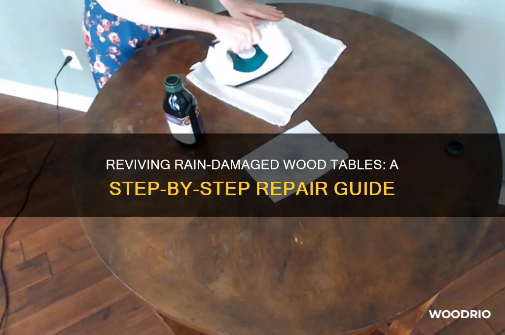 how to repair a wood table caught in the rain