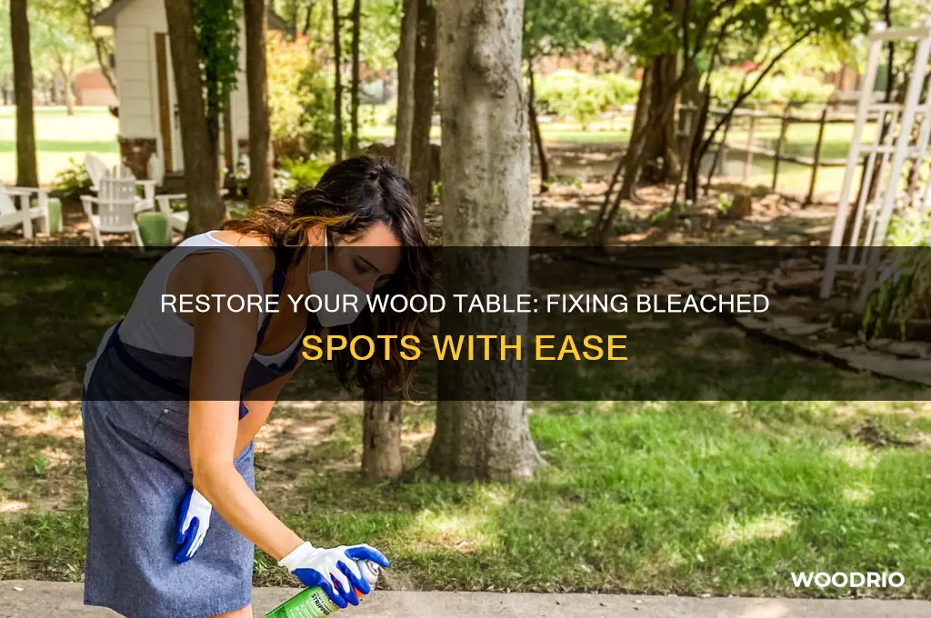 how to repair bleached spot on wood table