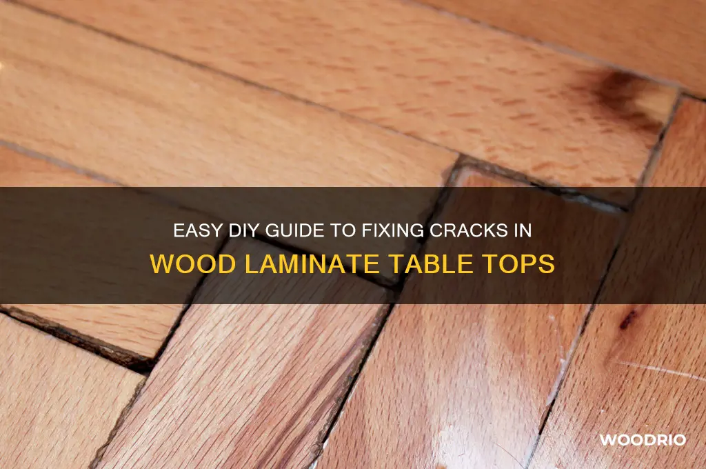 how to repair crack in wood laminate table top