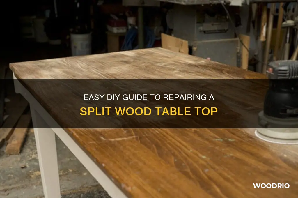 how to repair split wood table top