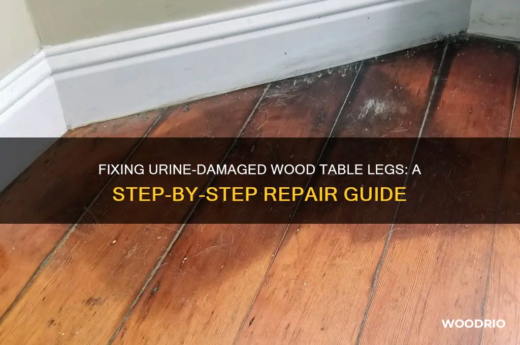 how to repair urine damaged wood table leg