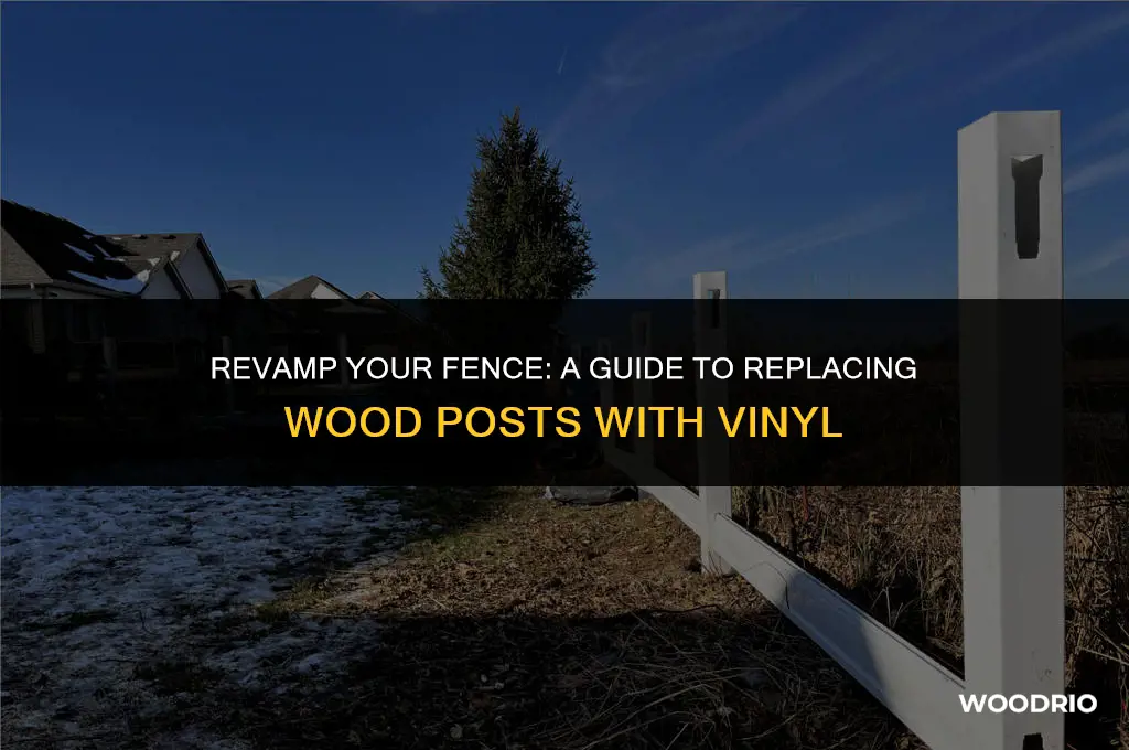 how to replace wood fence posts with vinyl