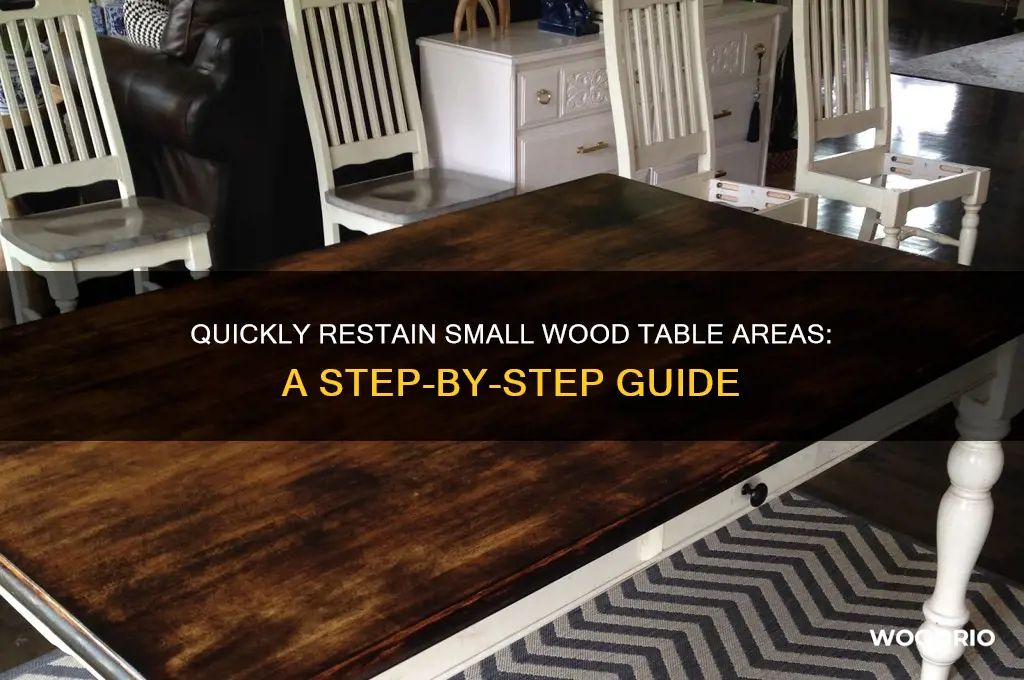 how to restain a small area on a wood table