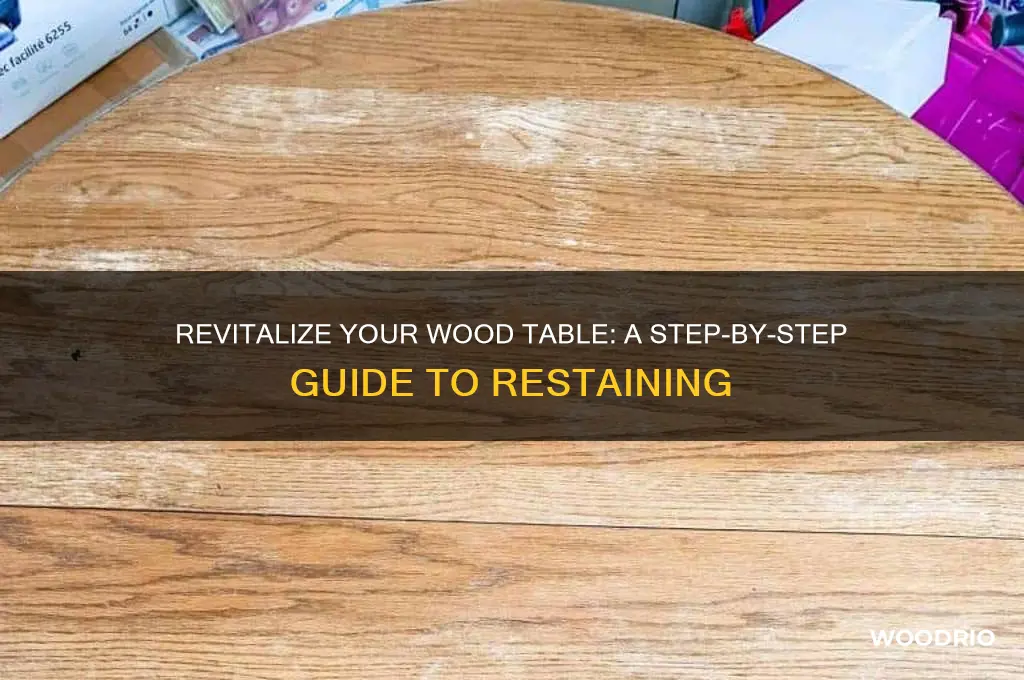 how to restain wood table top