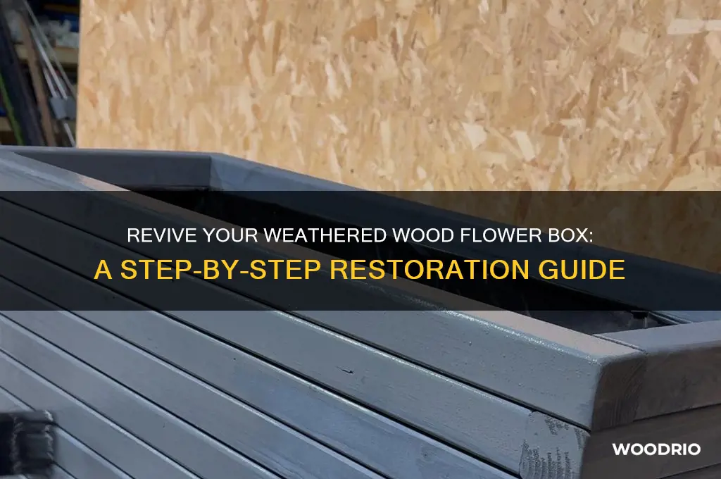 how to restore old weathered wood flower box
