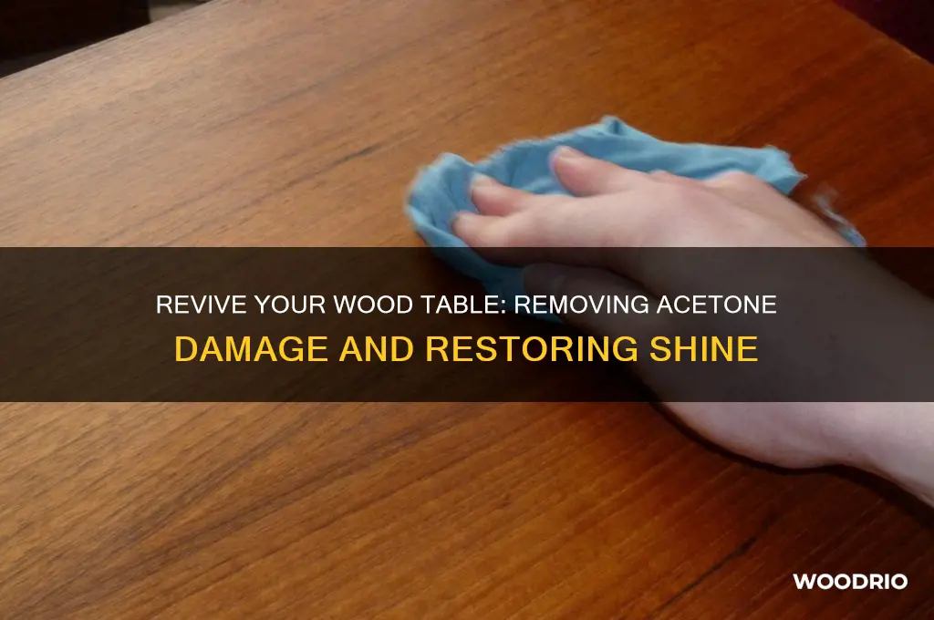 how to restore shine to wood table from acetone