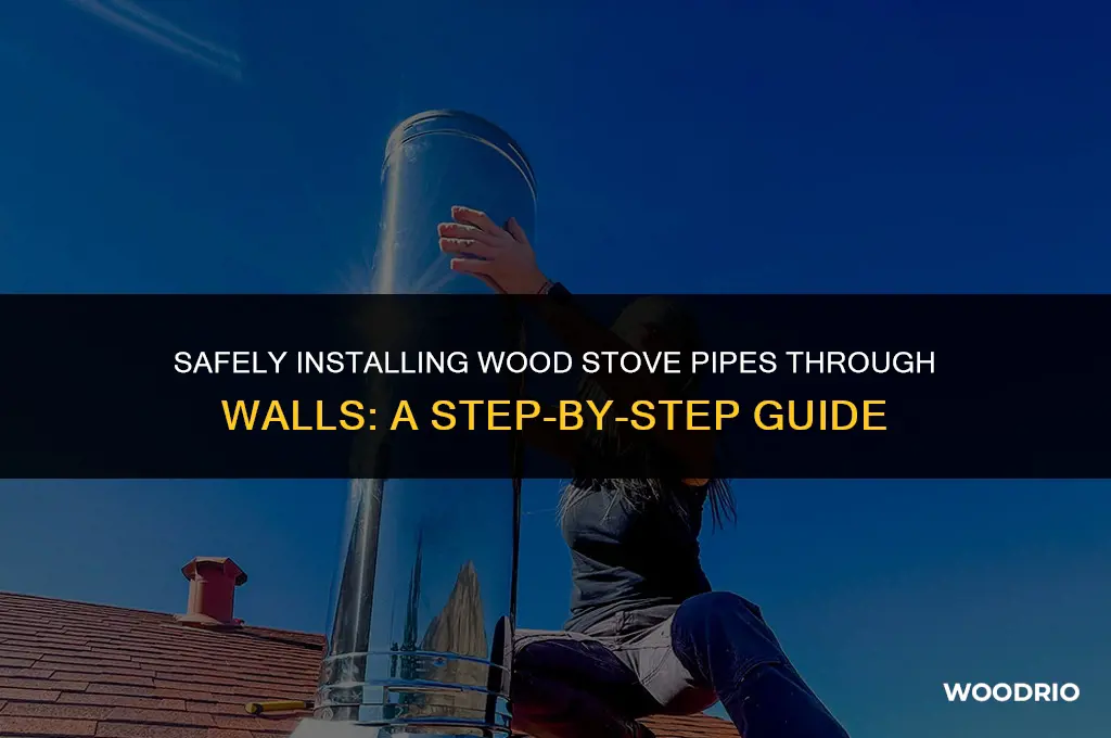 how to run a wood stove pipe through a wall