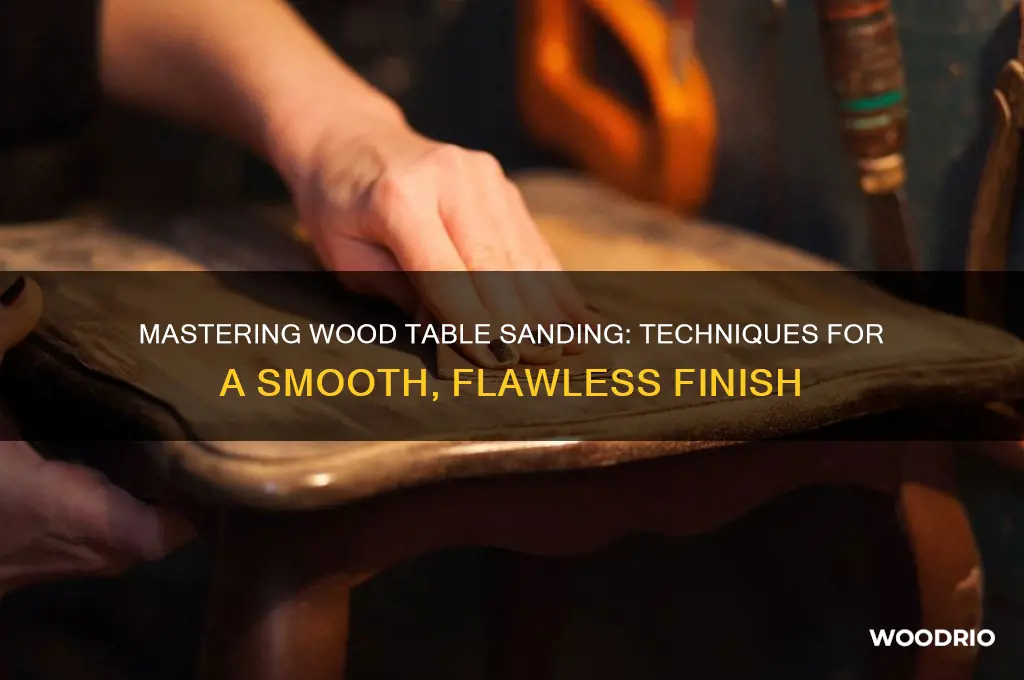 how to sand a wood table