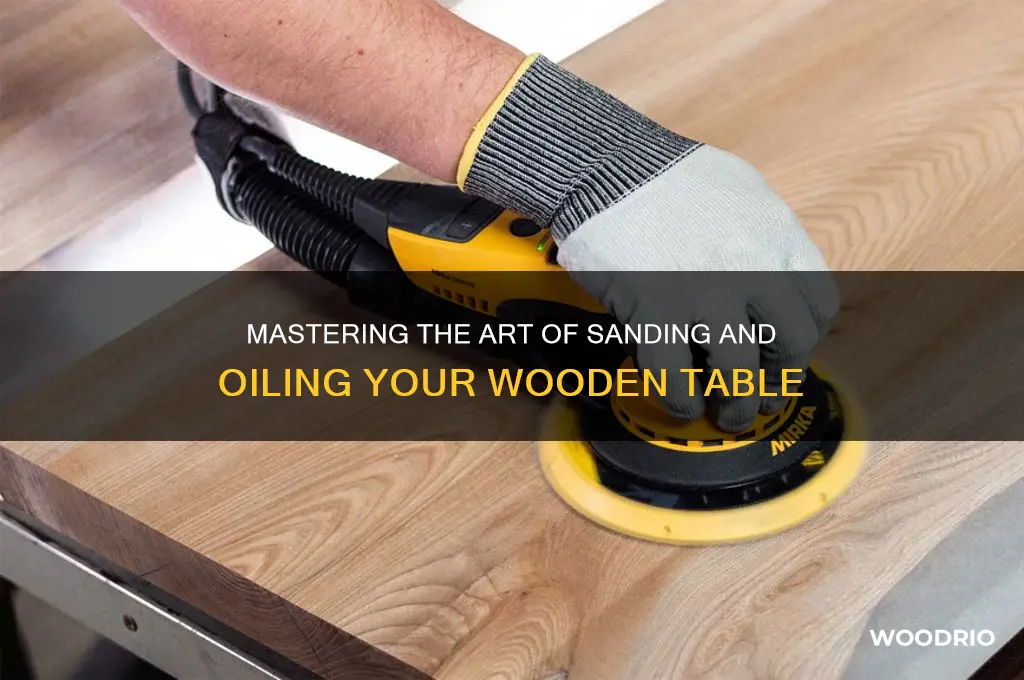 how to sand and oil a wooden table