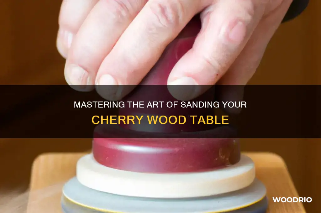 how to sand cherry wood table