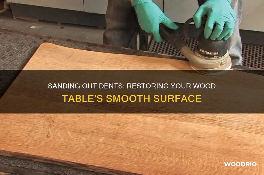 how to sand dents out of a wood table