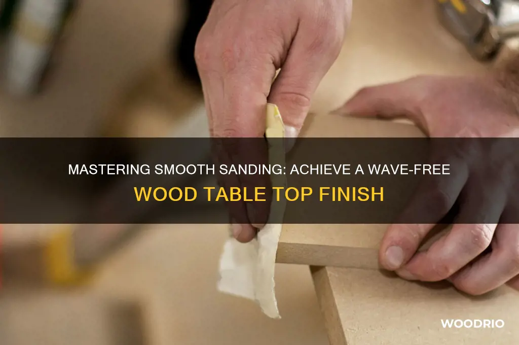 how to sand wood table top without waves