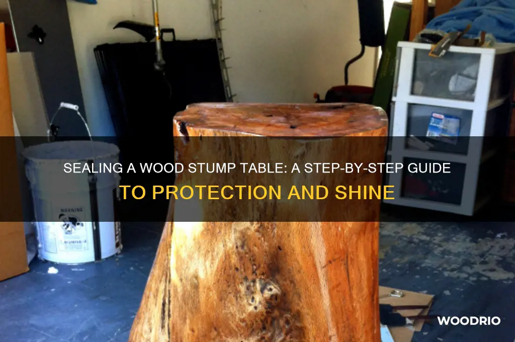 how to seal a wood stump table