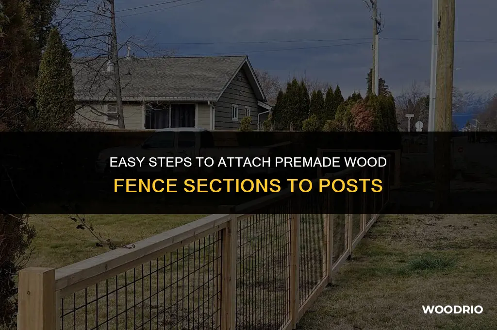 how to secure premade wood fence section to posts