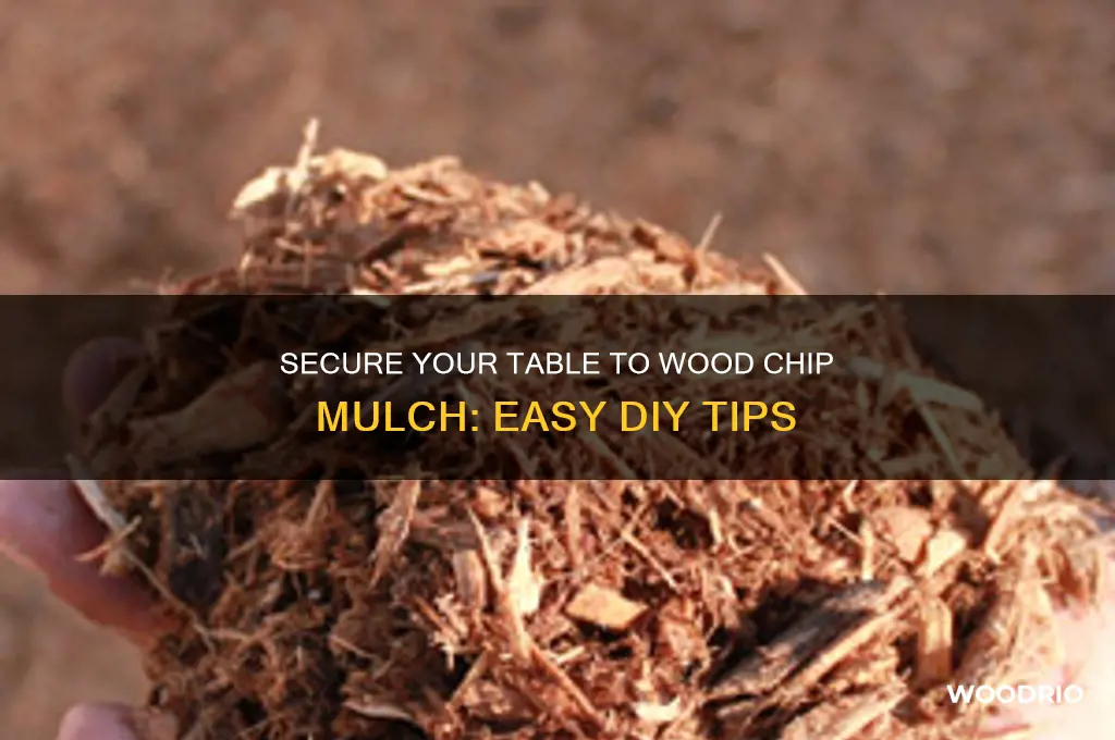how to secure table to wood chip mulch