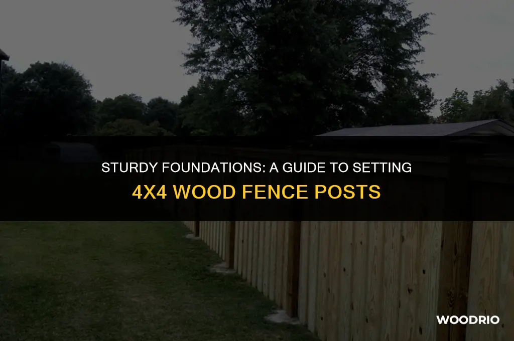 how to set 4x4 wood fence posts