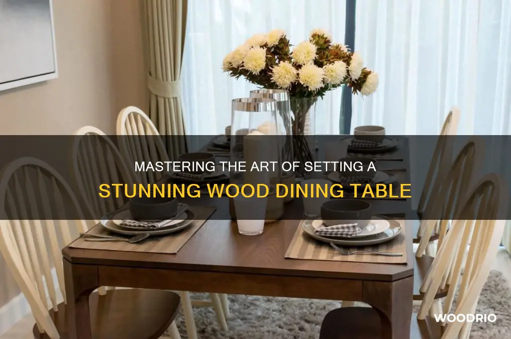 how to set wood dining table