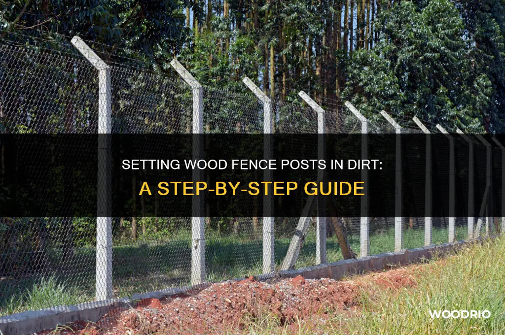 how to set wood fence posts in dirt