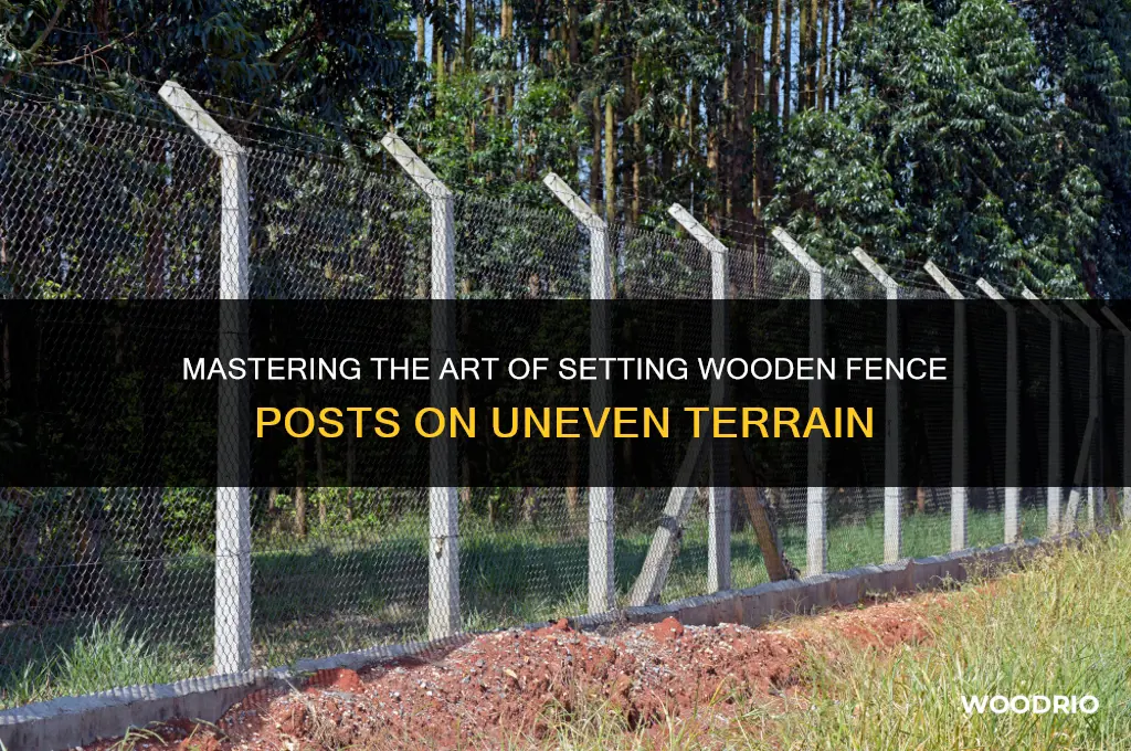 how to set wooden posts for fence on ineven ground
