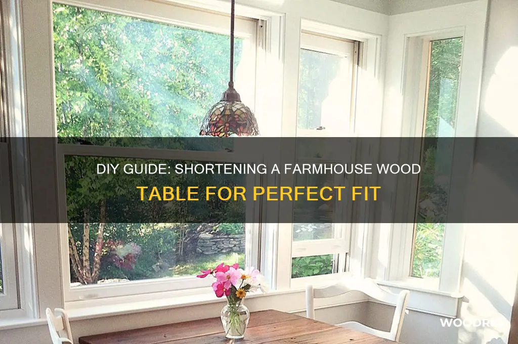 how to shorten a farmhouse style wood table