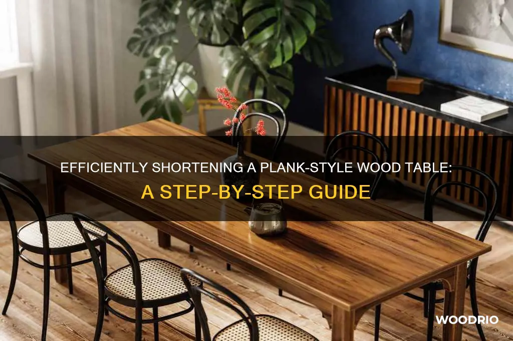 how to shorten a long plank style wood table