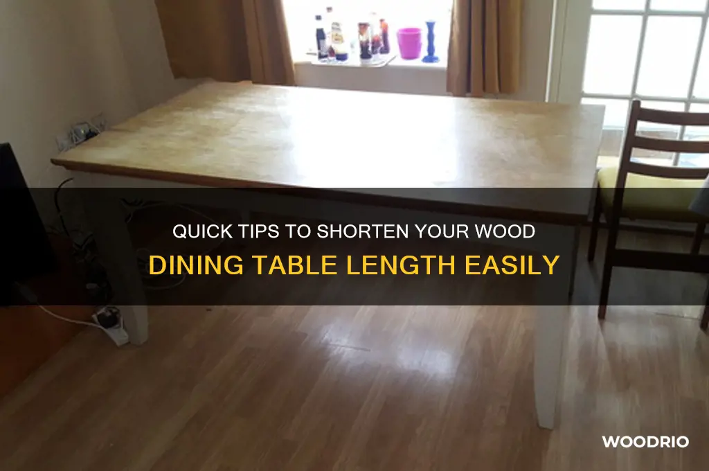 how to shorten length of a wood dining table