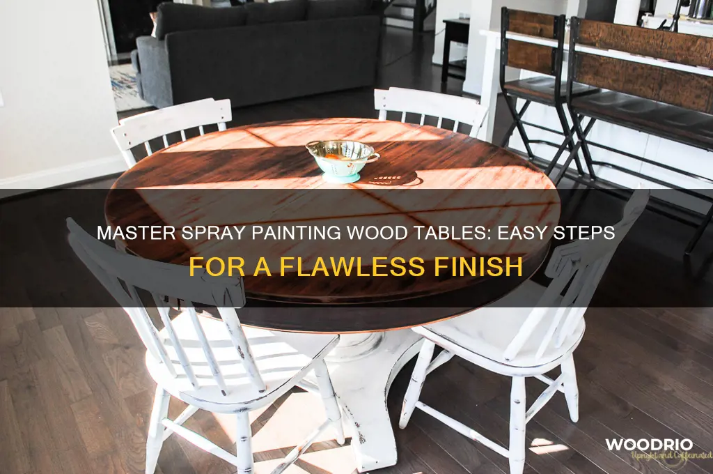 how to spray pain wood table
