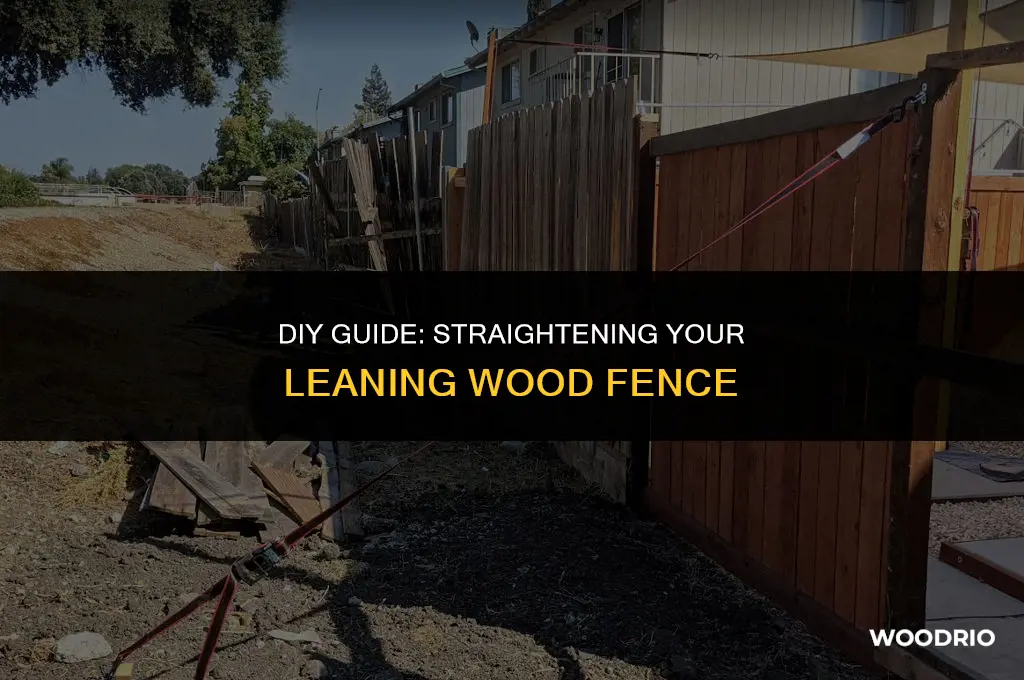 how to straighten a leaning wood fence
