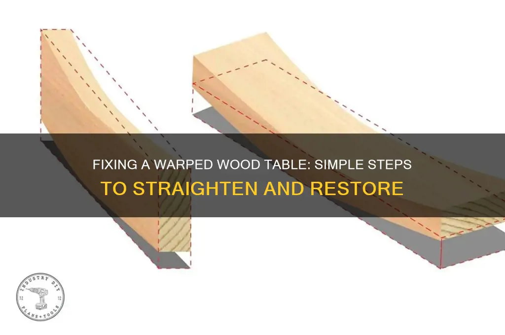how to straighten a warped wood table top
