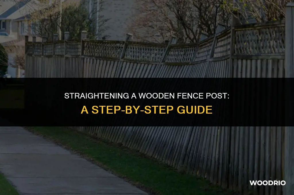 how to straighten a wooden fence post without removing it