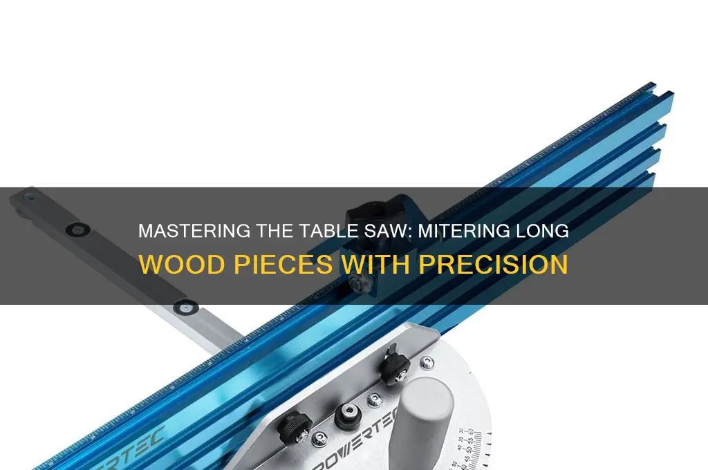 how to table saw miter a long piece of wood