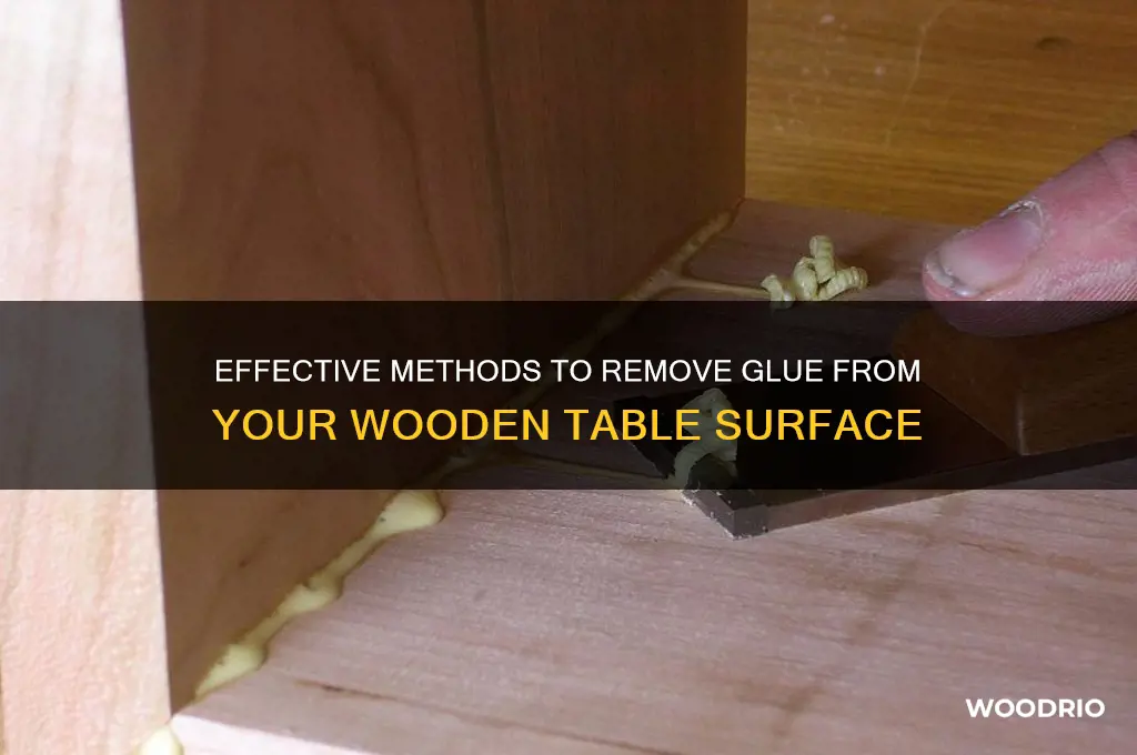 how to take glue off wood table