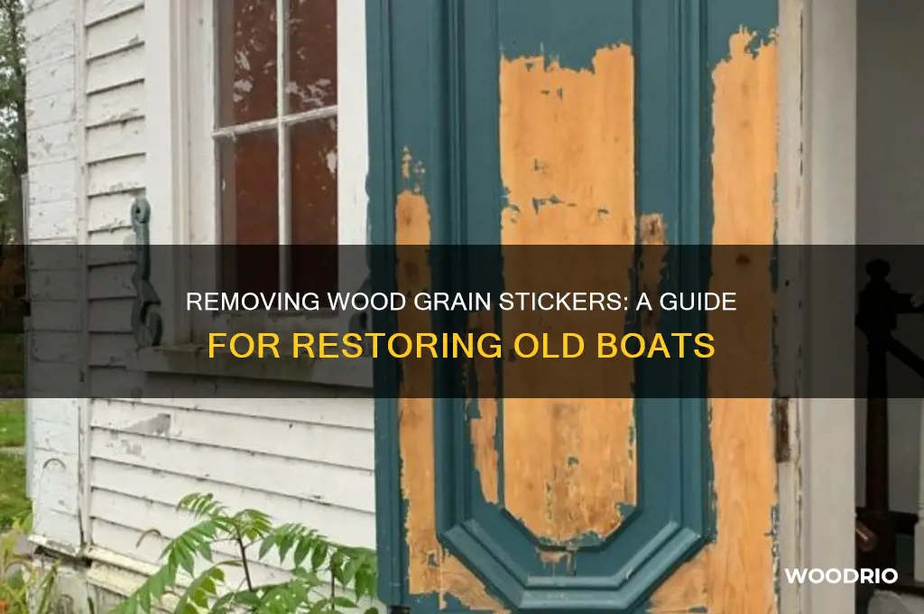 how to take off wood grain sticker on old boat